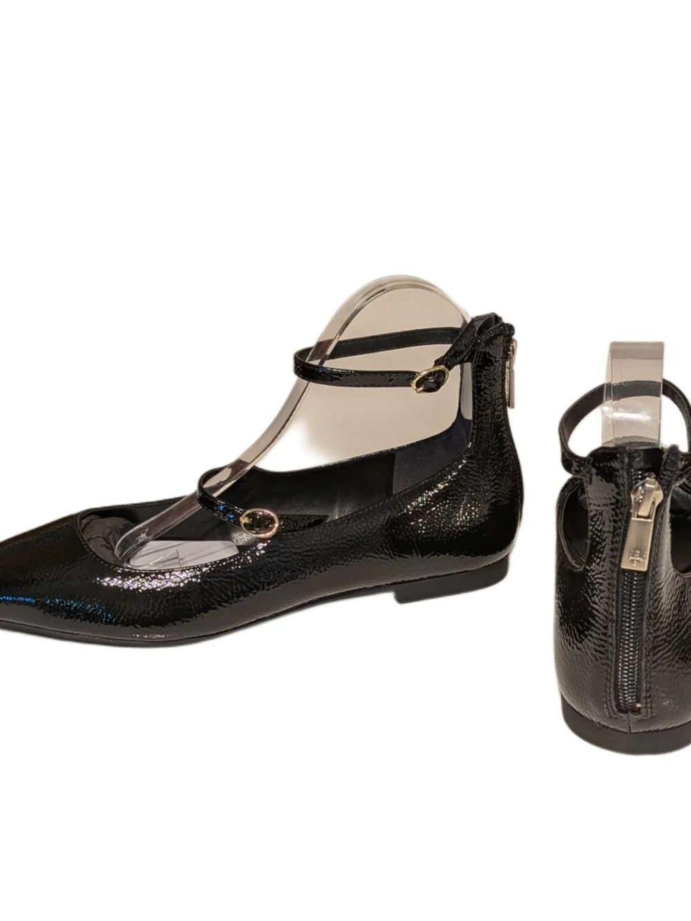 Kenneth Cole New York Nolita Women’s 8.5 Black Patent Pointed Toe Ankle Strap Fl